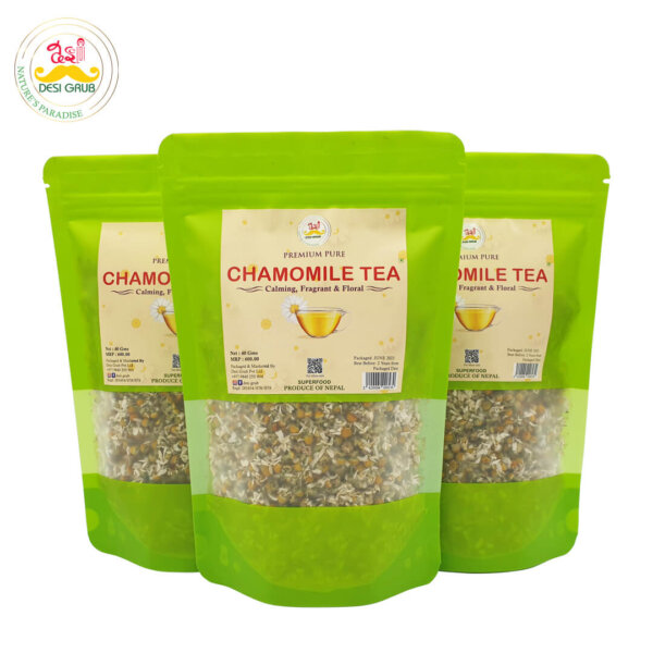 Desi Grub Premium Chamomile Flower Tea 40g: Pure Whole Flower Buds for Sleep and Stress Relief | Caffeine-Free Herbal Tisane - Image 2